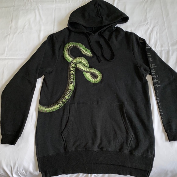 NEW Taylor Swift Reputation Black Green Embroidered Snake Hoodie